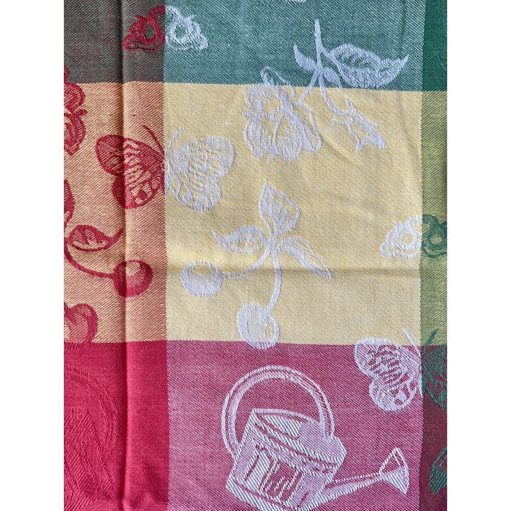 Mango Home Cotton Woven Jacquard Dish Towel NWT 28x18 Cherries Butterflies Gift - Picture 6 of 9